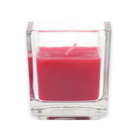 Zest Candle Red Square Glass Votive Candles, 12PK CVZ-034